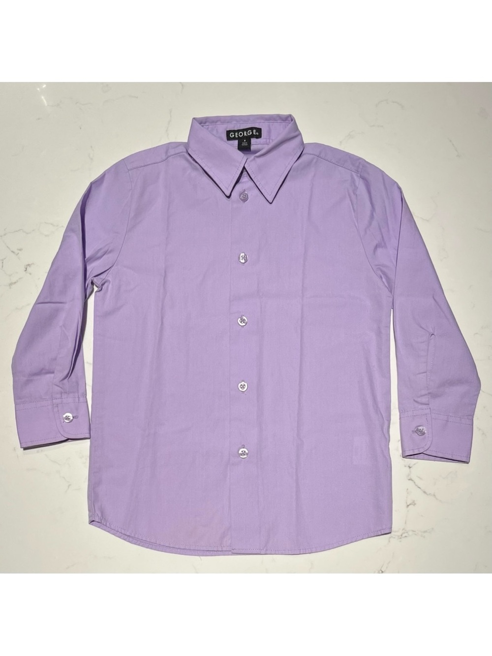 George • 6 • Boy’s Button Up Dress Shirt Lavender Purple